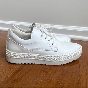 Beautiful Low Women Platform Derby Sneaker White Real Leather 7